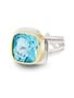 GALLARDO AND BLAINE Art Deco Ring - Blue Topaz Silver/Gold