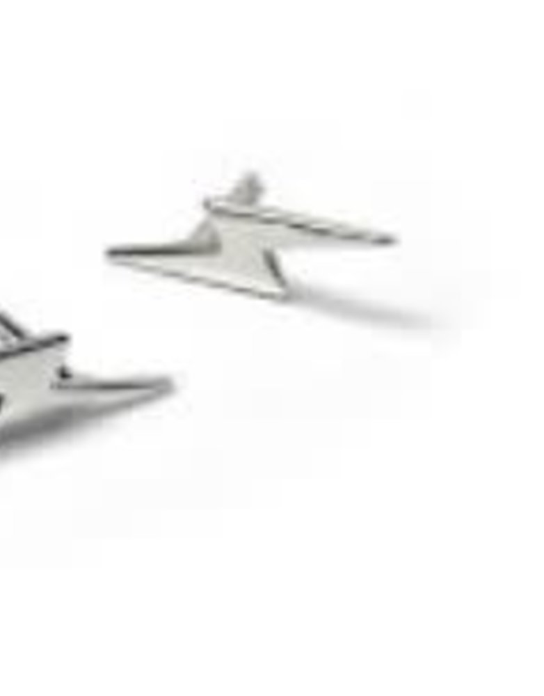 MARY K Silver Lightning Bolt Stud Earrings