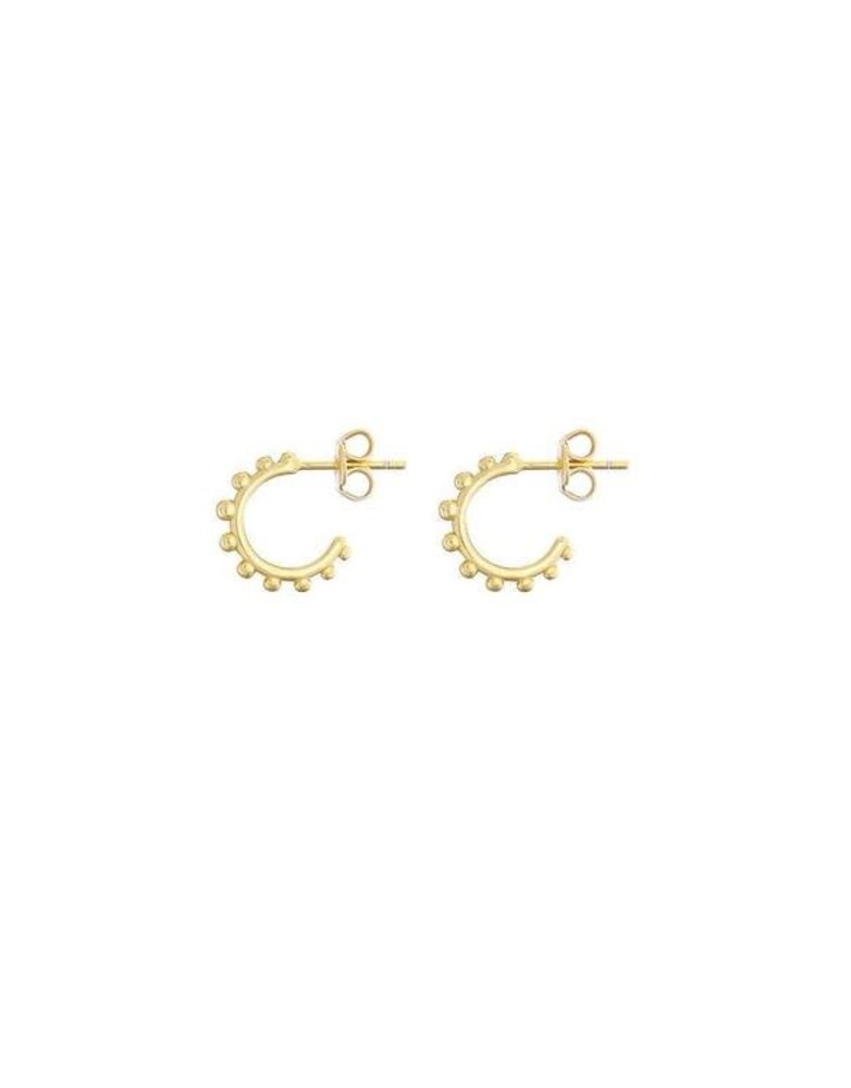 MARY K Gold Mini Dots Hoop Earrings