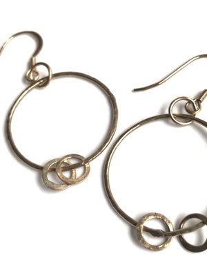 GHOST & BONESETTER Gold Drop Hoop Earrings