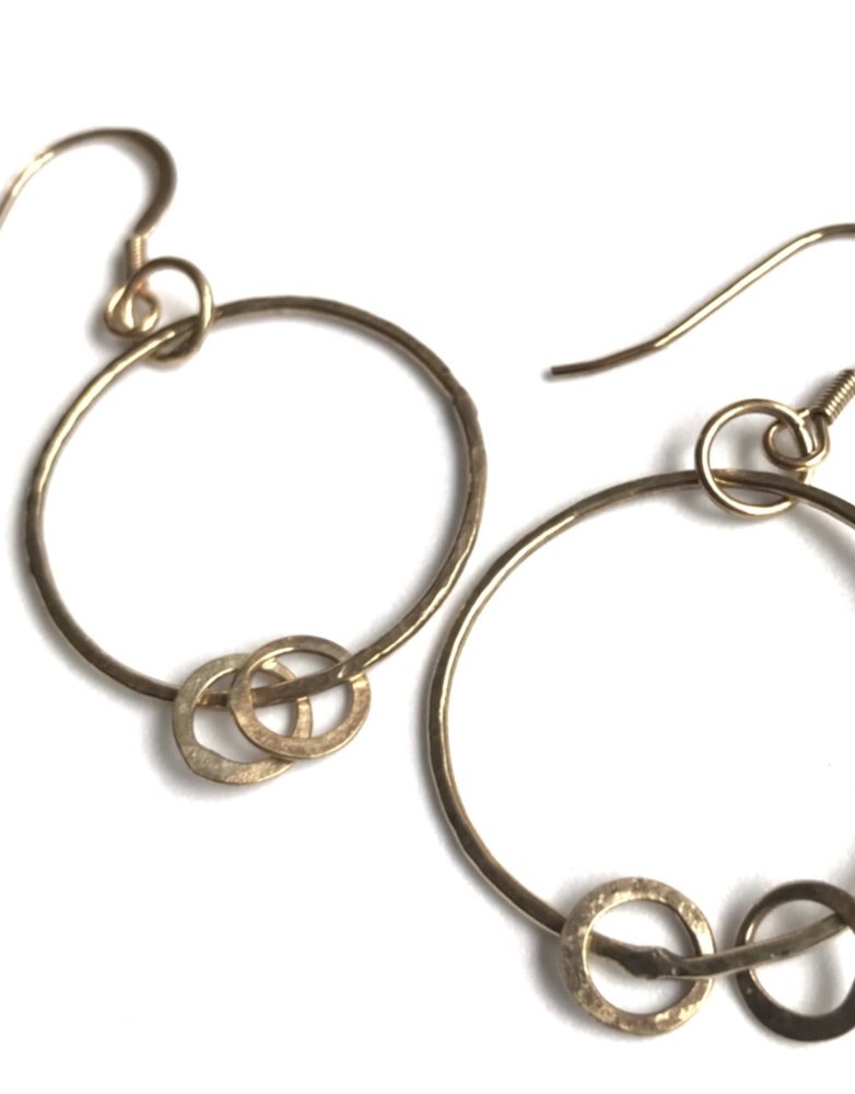 GHOST & BONESETTER Gold Drop Hoop Earrings