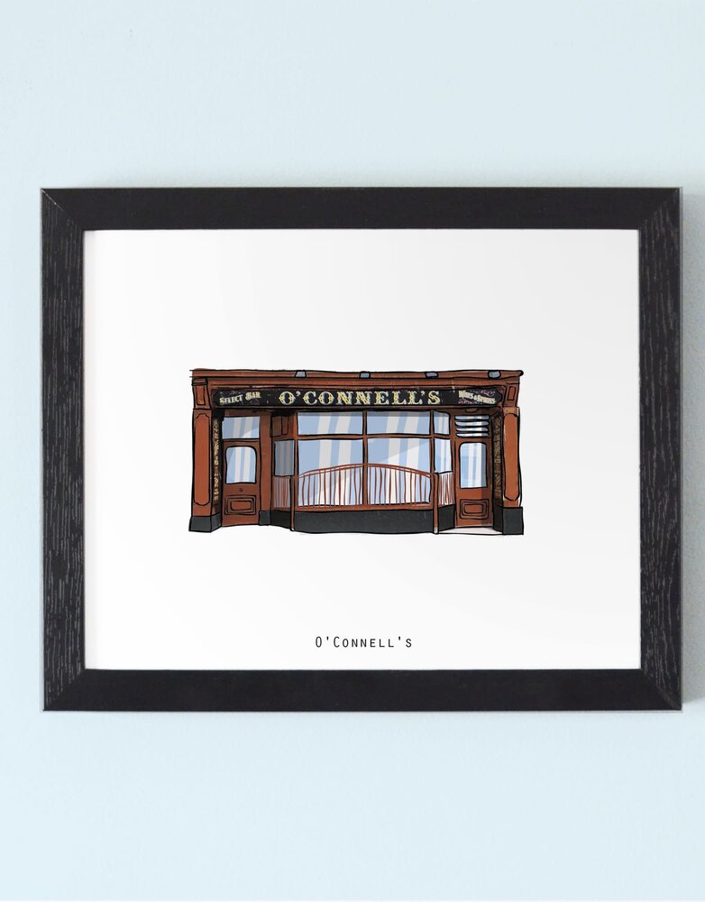 COWFIELD DESIGN O'Connell's Pub Print Framed