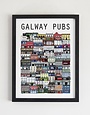COWFIELD DESIGN Galway Pubs Print Large Unframed