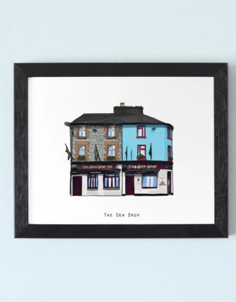 COWFIELD DESIGN Dew Drop Pub Print Framed