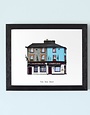 COWFIELD DESIGN Dew Drop Pub Print Framed