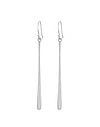 MARY K Brushed Silver Long Bar Drop Earrings