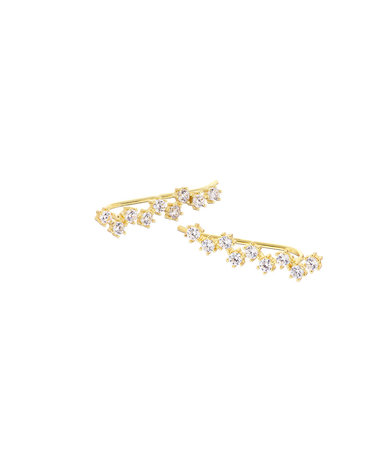 MARY K Gold Pave Cluster Climber Earrings