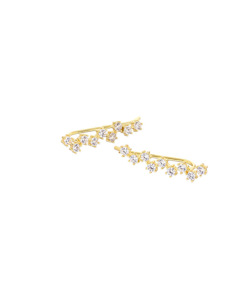MARY K Gold Pave Cluster Climber Earrings