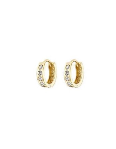 MARY K Gold Pave Chunky Huggie Earrings