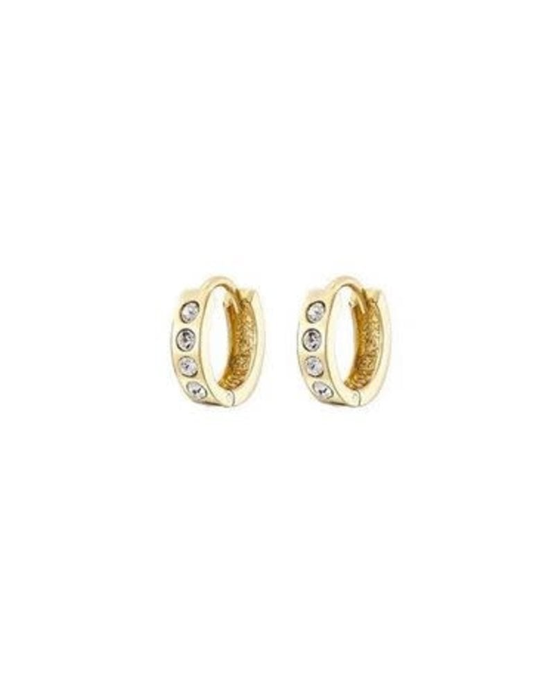 MARY K Gold Pave Chunky Huggie Earrings