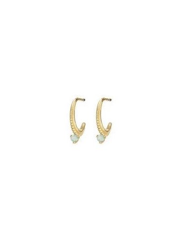 MARY K Gold Mini Opal Hoop Earrings