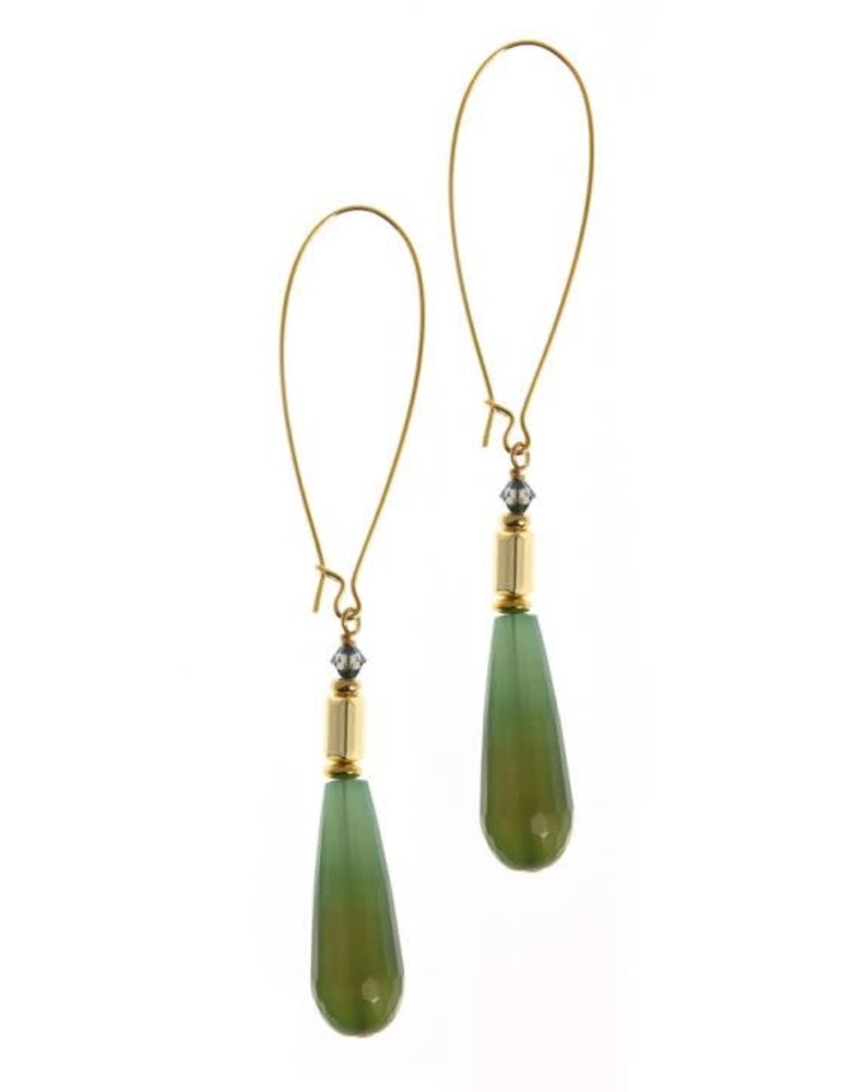 K KAJOUX Wilde Emerald Drop Long Earrings