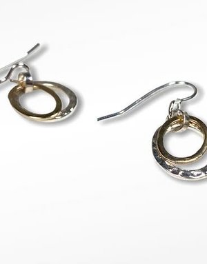 LYNSEY DE BURCA Carran Drop Earrings -  Silver/Gold