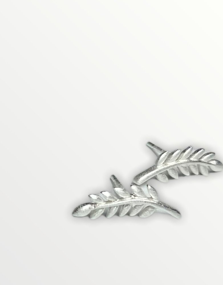 MARY K Silver Leaf Stud Earrings