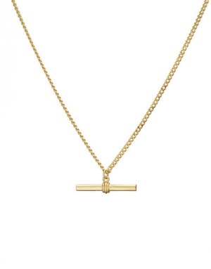 MARY K Gold Curb Chain T-Bar Necklace