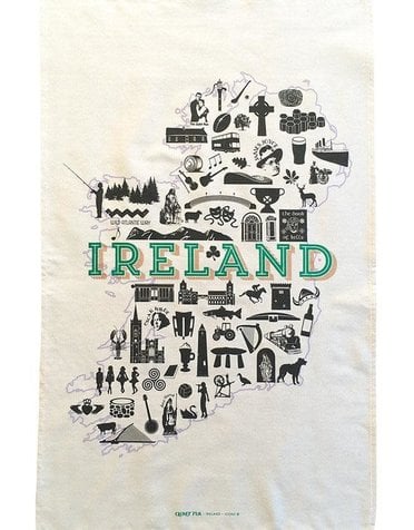 CLOVER RUA Tea Towel - Ireland Icons