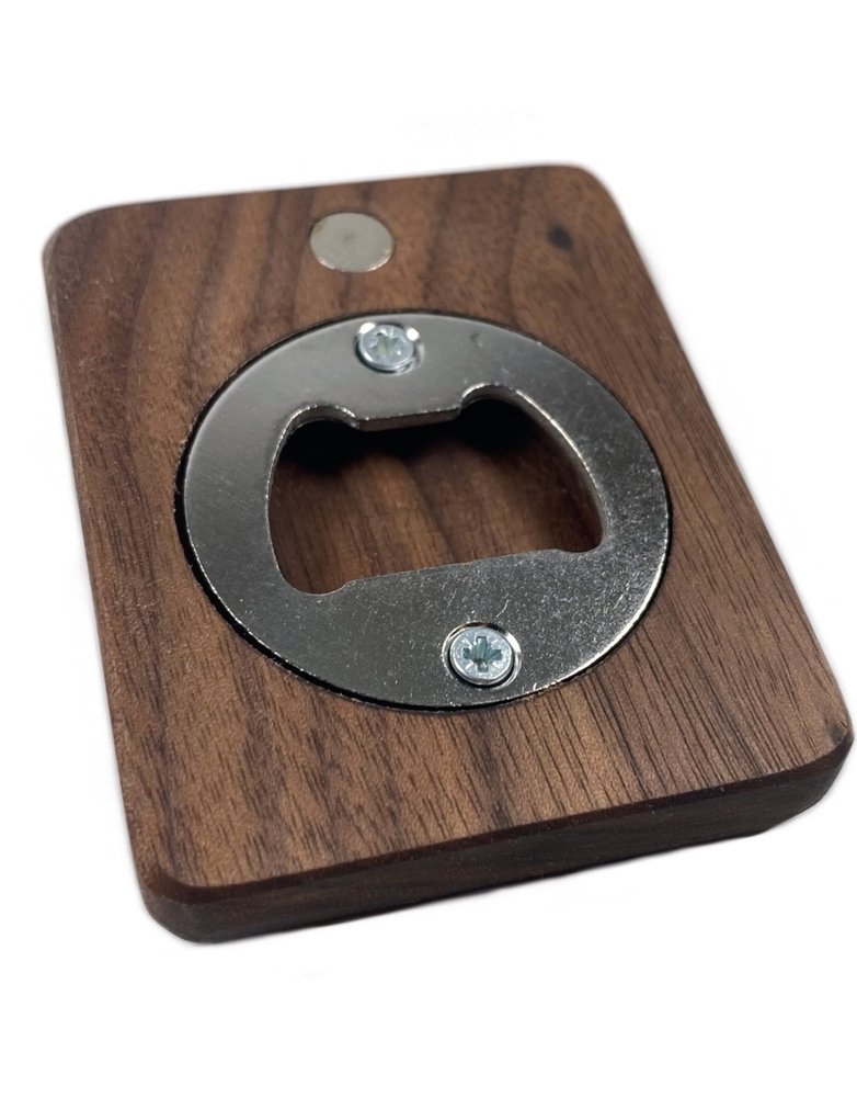 COOLREE DESIGN Magnet Bottle Opener Rectangle Walnut