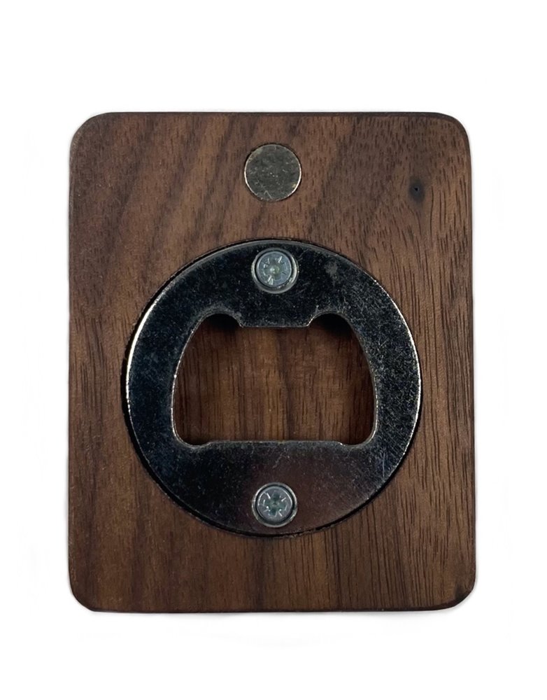 COOLREE DESIGN Magnet Bottle Opener Rectangle Walnut