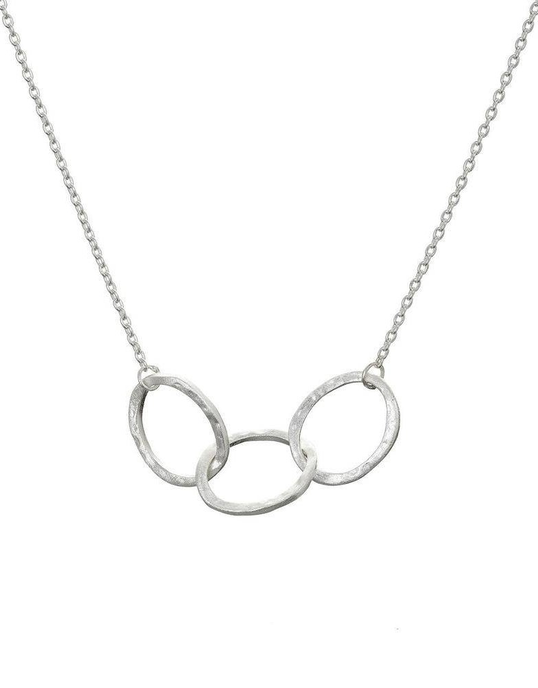 MARY K Brushed Silver  3 Oval Link Necklace