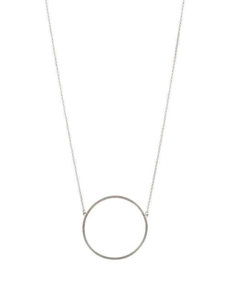 LYNSEY DE BURCA Ancaire Circle Necklace - Silver