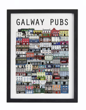 COWFIELD DESIGN Galway Pubs Print Large Unframed