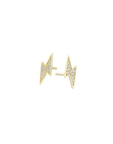 MARY K Gold Pave Flash Stud Earrings