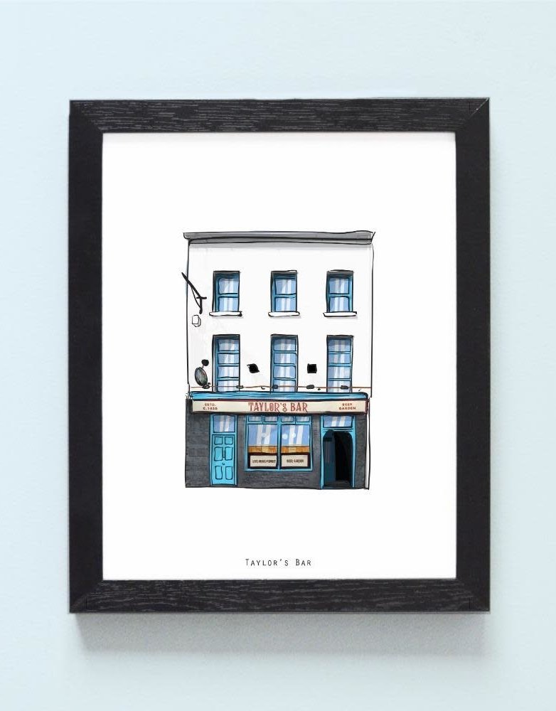 COWFIELD DESIGN Taylor's Bar Print Framed