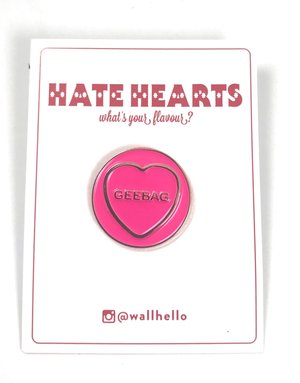 FINTAN WALL DESIGN Enamel Hate Heart Badge - Geebag