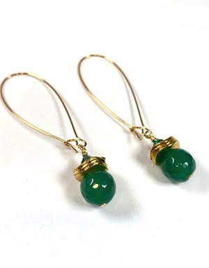 K KAJOUX Siam Green Long Earrings