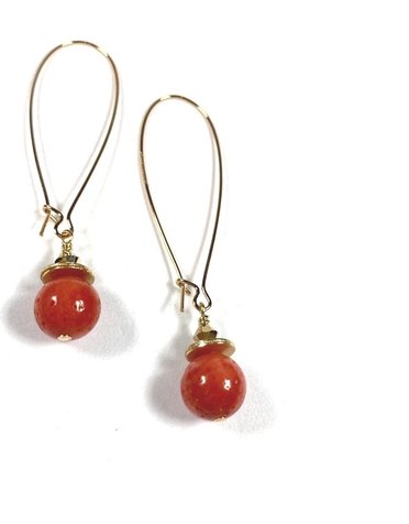 K KAJOUX Sponge Coral Long Earrings