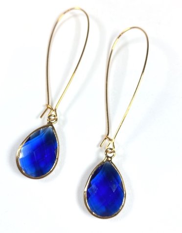 K KAJOUX Royal Blue Deco Teardrop Long Earrings