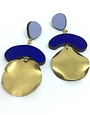 SHOCK OF GREY Megadrop Brass Earrings - Blue