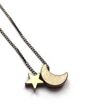 KAIKO STUDIO Delicate Moon and Star Necklace
