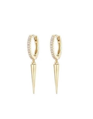 MARY K Gold Pave Huggie and Long Spike Earrings