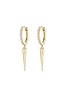 MARY K Gold Pave Huggie and Long Spike Earrings