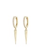 MARY K Gold Pave  Huggie and Long Spike Earrings
