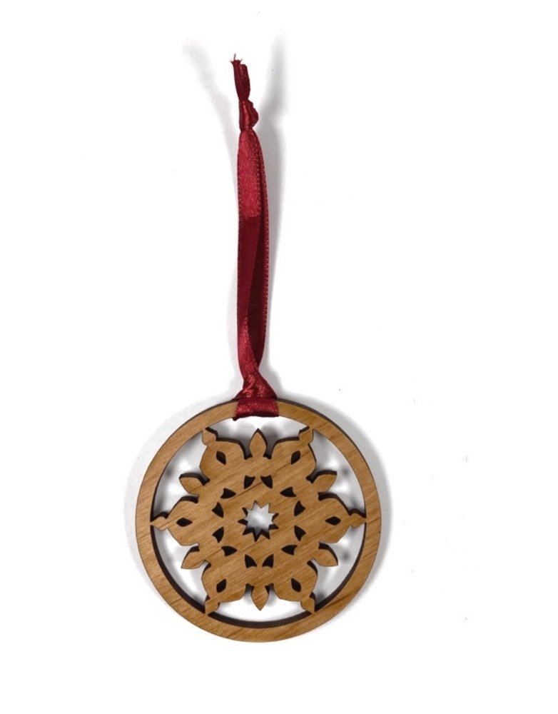 SNOW Wooden Snowflake Decoration