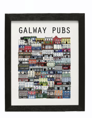 COWFIELD DESIGN Galway Pubs Print Small Unframed