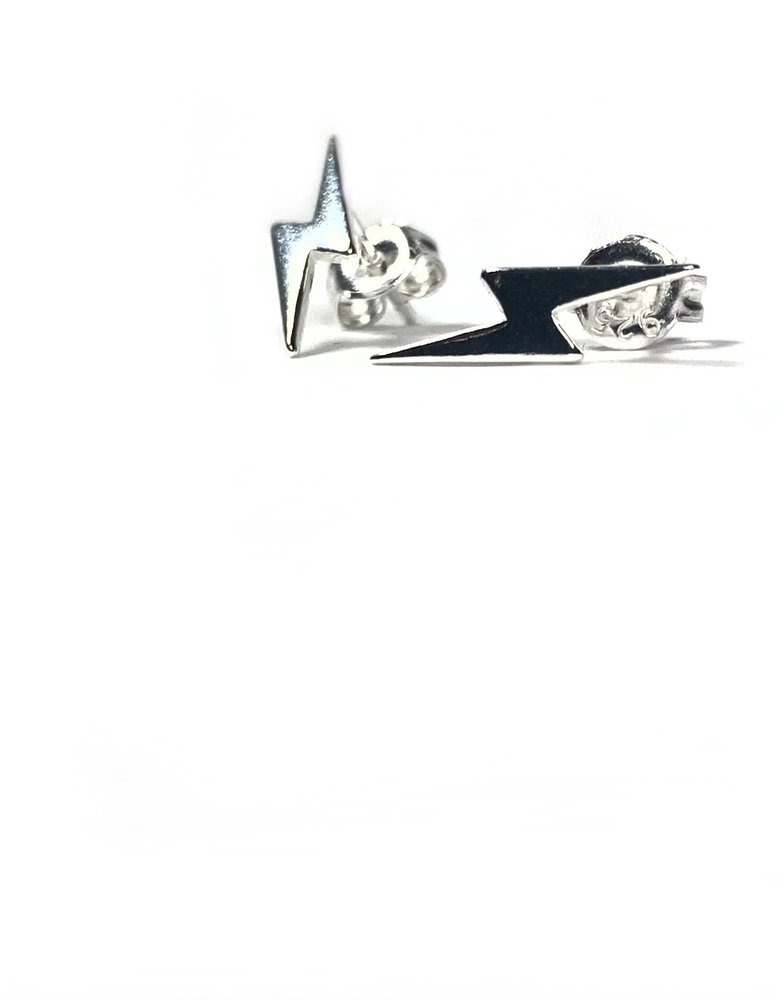 MARY K Silver Lightning Bolt Stud Earrings