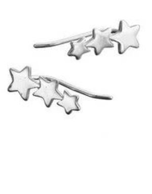 MARY K Silver 3 Star Climber Earrings