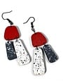 SHOCK OF GREY Aoife Statement Earrings - Red/Grey