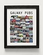 COWFIELD DESIGN Galway Pubs Print Small Framed