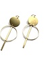 KAIKO STUDIO Geometric Double Circle and Bar Brass Earrings
