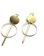 KAIKO STUDIO Geometric Double Circle and Bar Brass Earrings