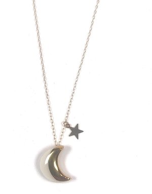 DANU Moon and Star Necklace - White