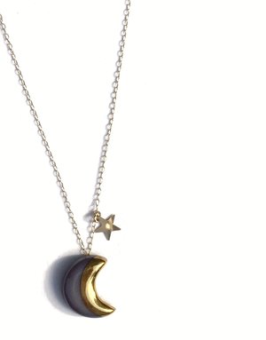 DANU Moon and Star Necklace - Purple