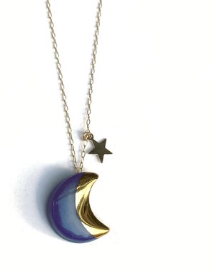 DANU Moon and Star Necklace - Blue