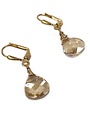 K KAJOUX Briolette Golden Short Drop Earrings