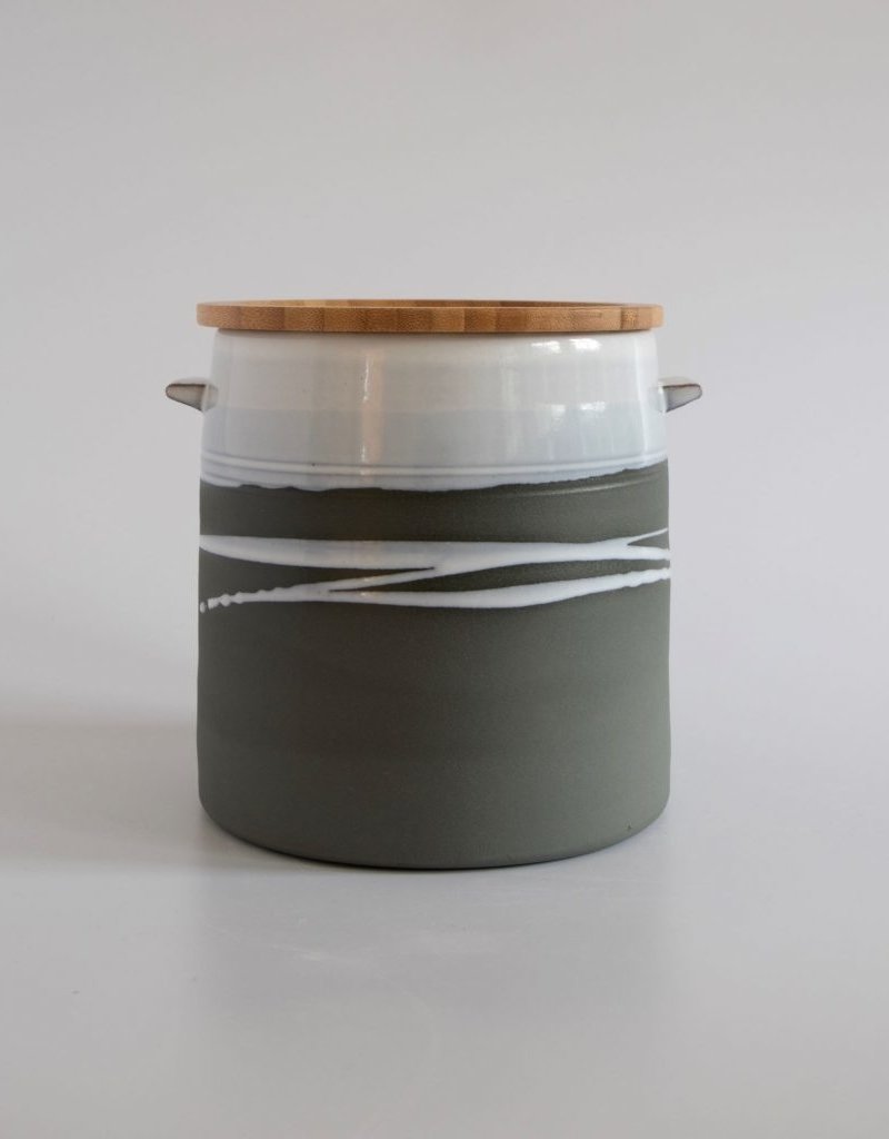 PAUL MALONEY Greystone Jar with Wooden Lid