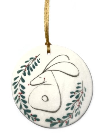 KARO ART Porcelain Disc Decoration - Hare